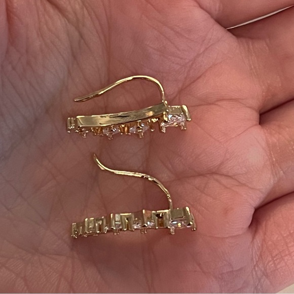 Gold Diamond Stud Ear Climbers - Picture 4 of 5